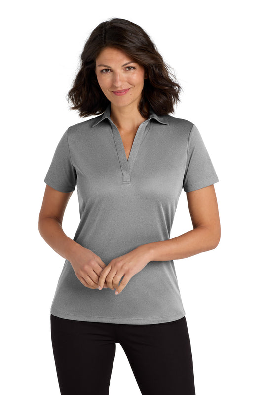 Port Authority  Women's Heathered Silk Touch  Performance Polo. LK542 Shadow Grey Heather