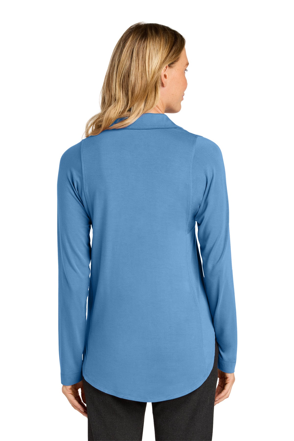 Port Authority Women's Luxe Knit Button Tunic LK5602 Carolina Blue