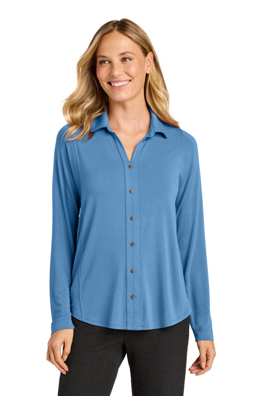 Port Authority Women's Luxe Knit Button Tunic LK5602 Carolina Blue