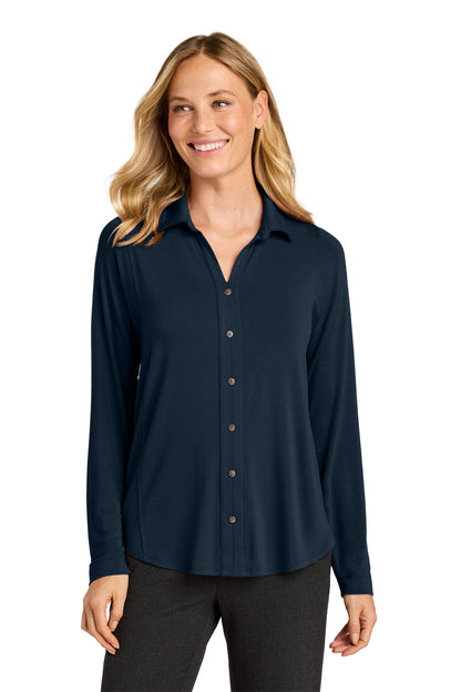 Port Authority Women's Luxe Knit Button Tunic LK5602 River Blue Navy