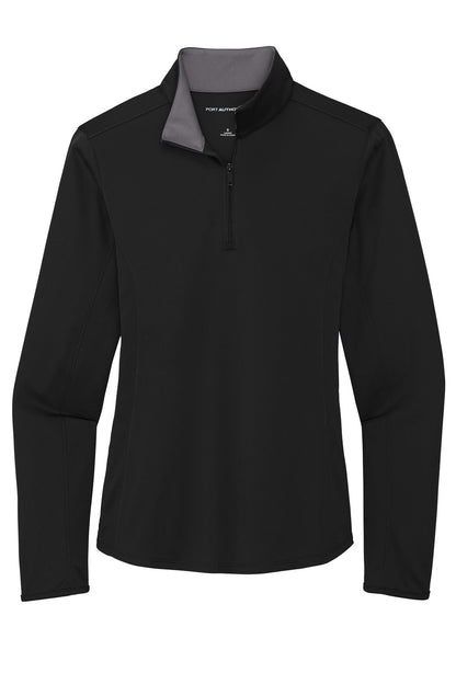 Port Authority  Women's Silk Touch  Performance 1/4-Zip LK584 Black/ Steel Grey