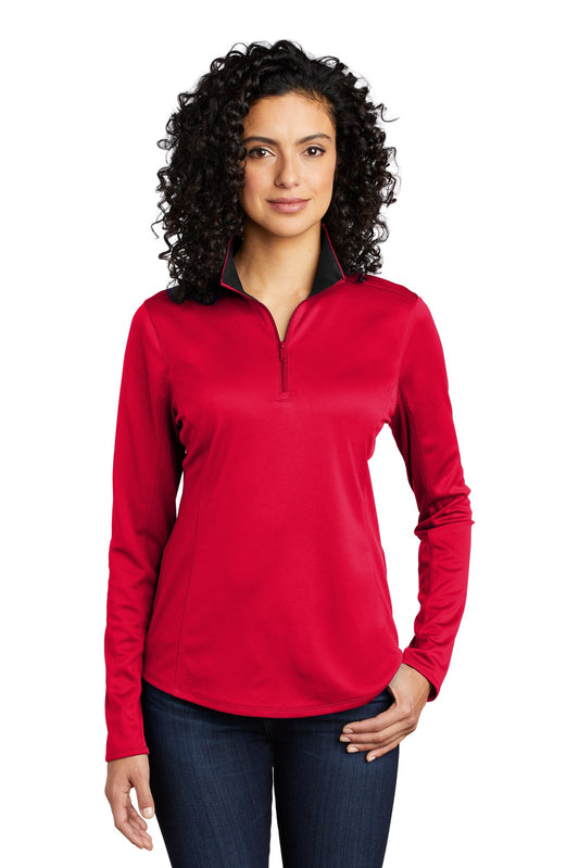 Port Authority  Women's Silk Touch  Performance 1/4-Zip LK584 Red/ Black