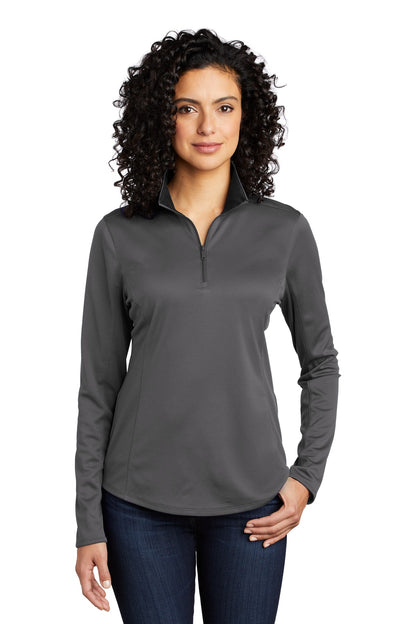 Port Authority  Women's Silk Touch  Performance 1/4-Zip LK584 Steel Grey/ Black