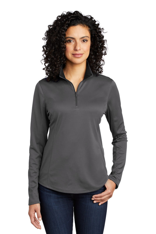Port Authority  Women's Silk Touch  Performance 1/4-Zip LK584 Steel Grey/ Black