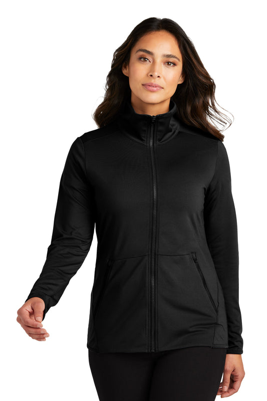 Port Authority Women's Accord Stretch Fleece Full-Zip LK595 Black