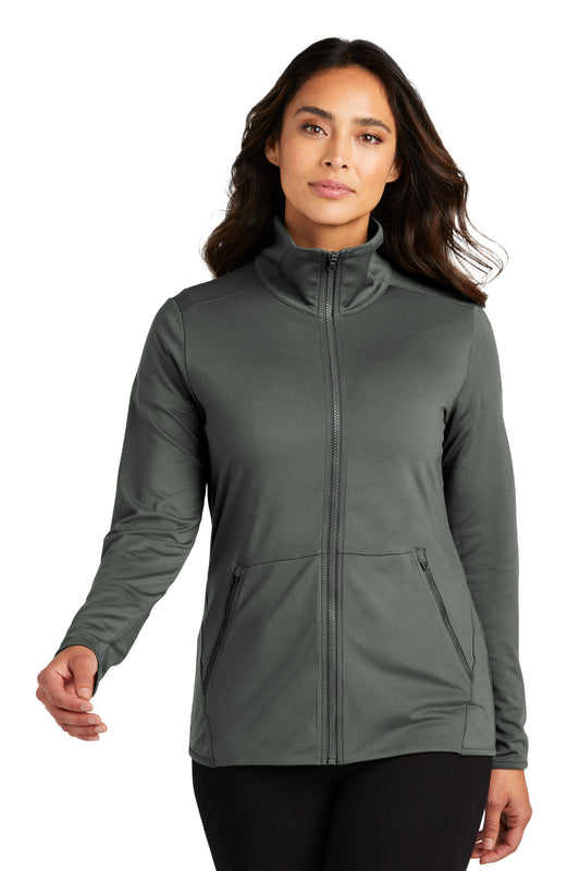 Port Authority Women's Accord Stretch Fleece Full-Zip LK595 Pewter
