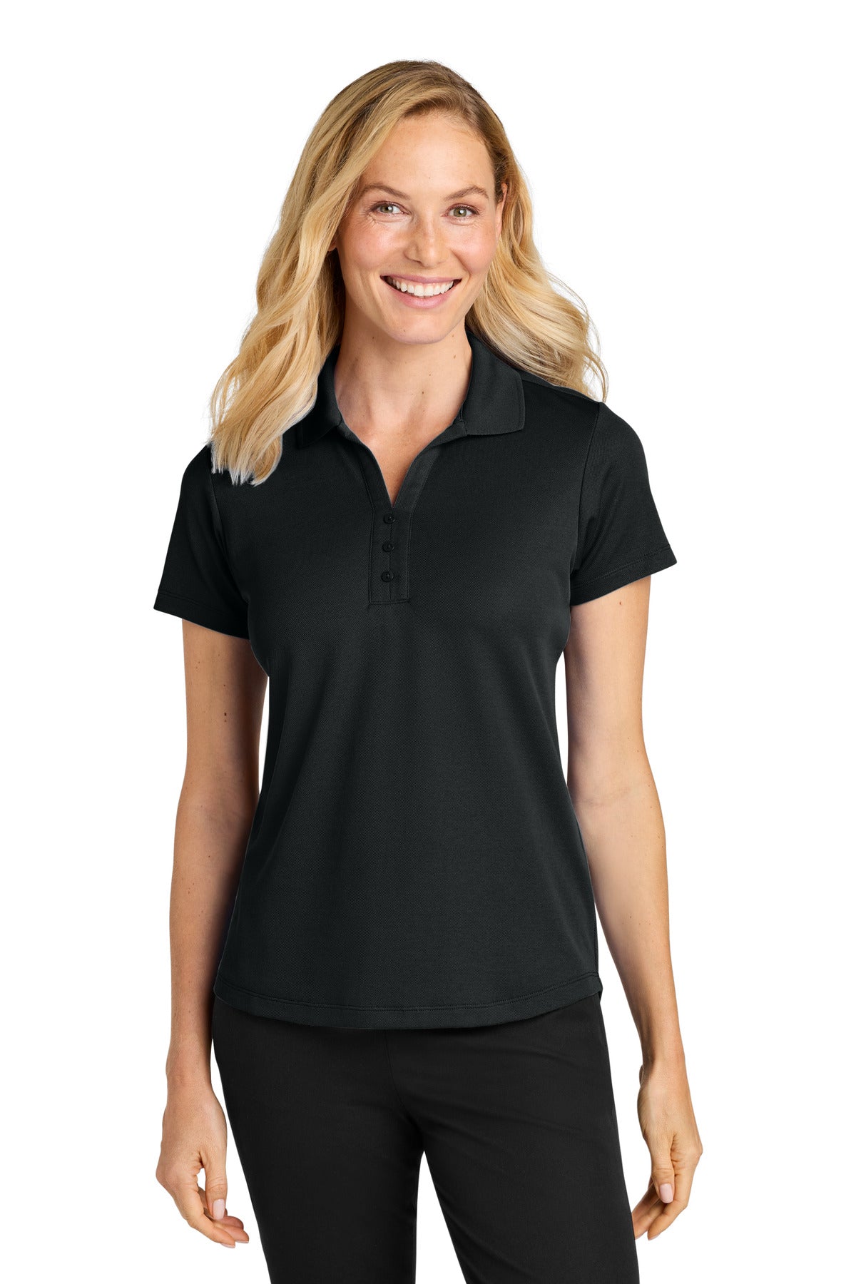 Port Authority Women's Plaited Pique Polo LK620 Deep Black