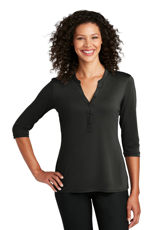 Port Authority   Women's UV Choice Pique Henley LK750 Black