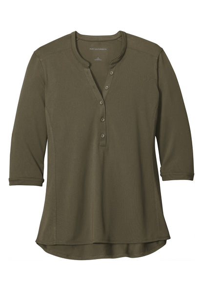Port Authority   Women's UV Choice Pique Henley LK750 Deep Olive