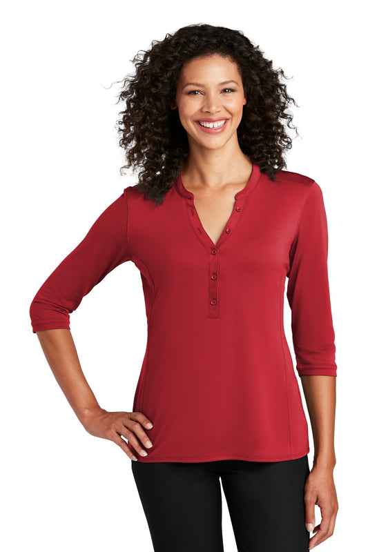 Port Authority   Women's UV Choice Pique Henley LK750 Rich Red