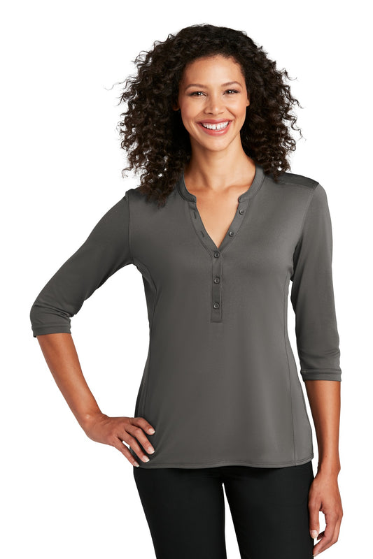 Port Authority   Women's UV Choice Pique Henley LK750 Sterling Grey
