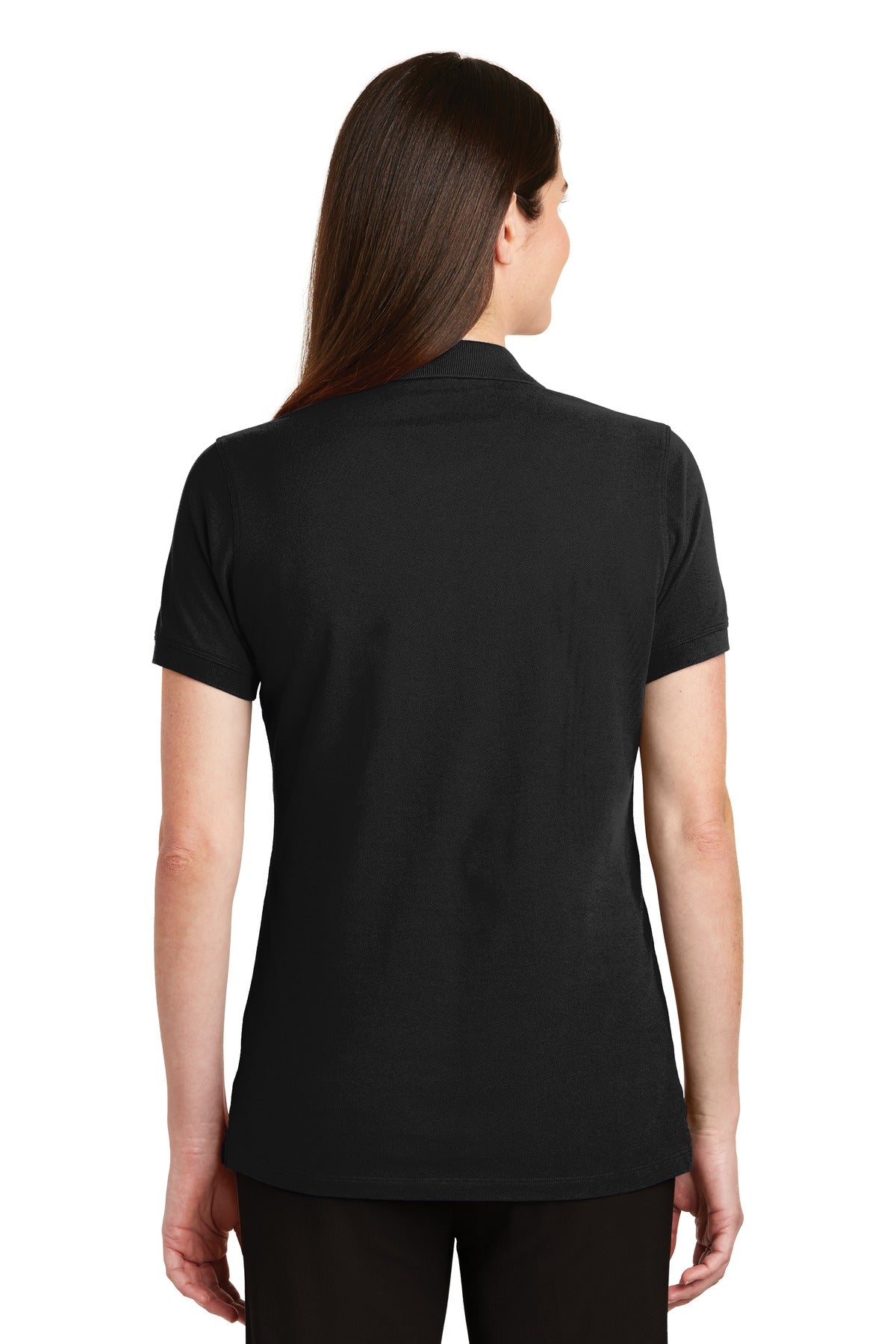 Port Authority Women's EZCotton Polo. LK8000 Black