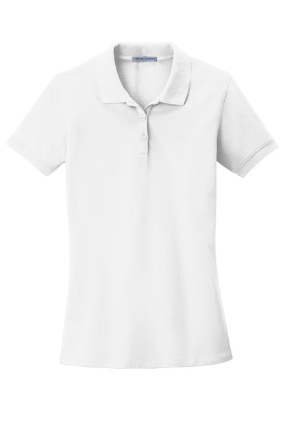 Port Authority Women's EZCotton Polo. LK8000 White