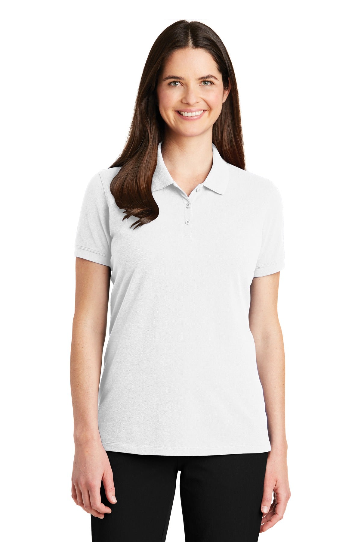 Port Authority Women's EZCotton Polo. LK8000 White