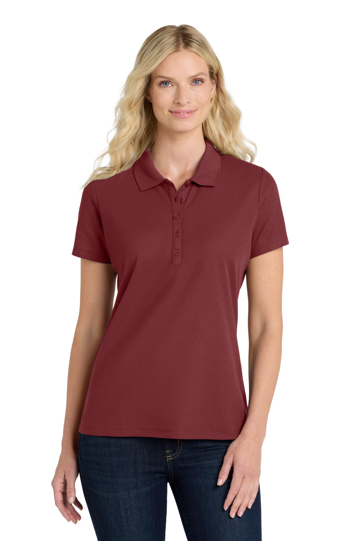 Port Authority Women's SuperPro React Polo LK810 Burgundy