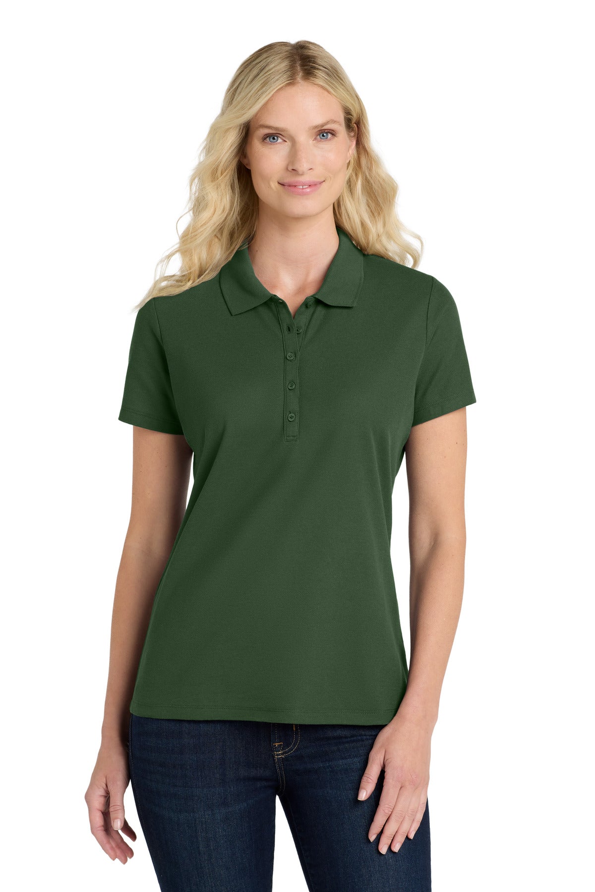 Port Authority Women's SuperPro React  Polo. LK810 Dark Green