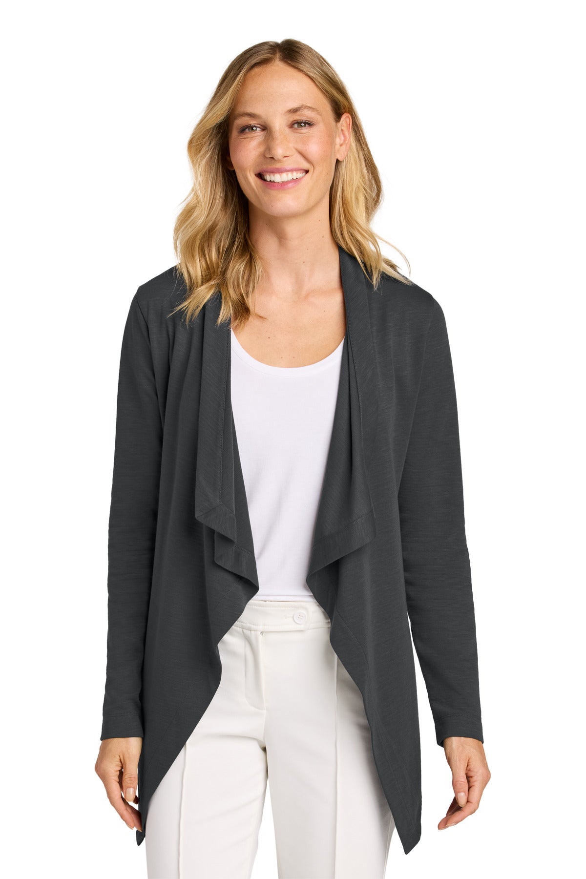 Port Authority Women's Breakwater Open Cardigan LK820 Grey Steel