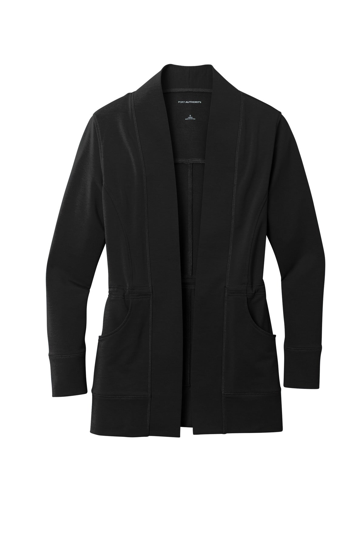 Port Authority Women's Microterry Cardigan LK825 Deep Black