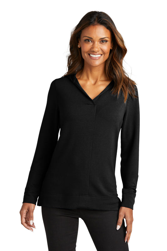 Port Authority Women's Microterry Pullover Hoodie LK826 Deep Black