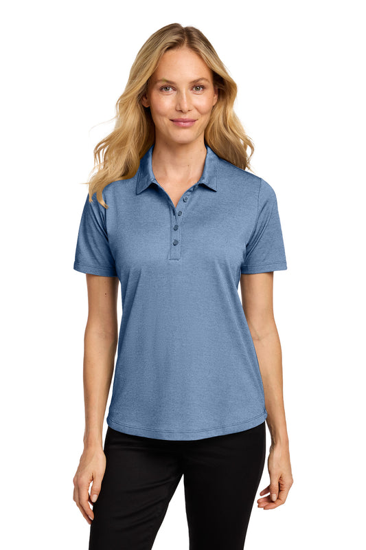 Port Authority Women's Fine Pique Blend Polo LK830 Aegean Blue Heather