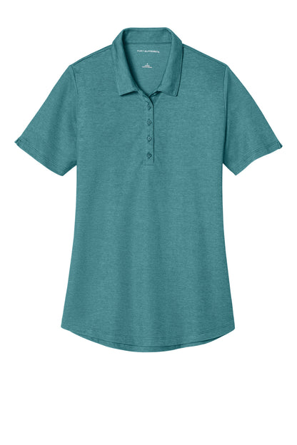 Port Authority Women's Fine Pique Blend Polo LK830 Dark Teal Heather