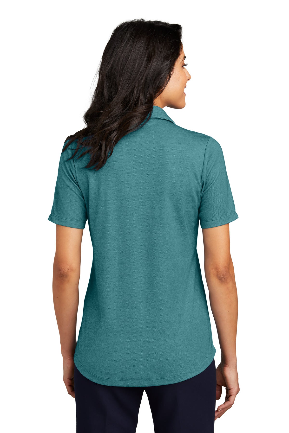 Port Authority Women's Fine Pique Blend Polo LK830 Dark Teal Heather
