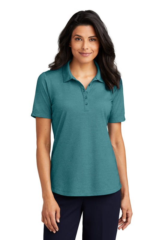 Port Authority Women's Fine Pique Blend Polo LK830 Dark Teal Heather