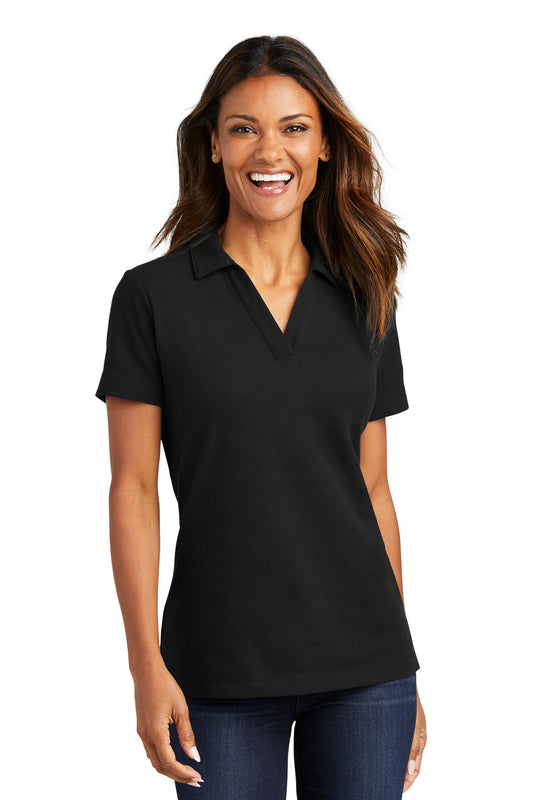 Port Authority Women's C-FREE Cotton Blend Pique Polo LK867 Black