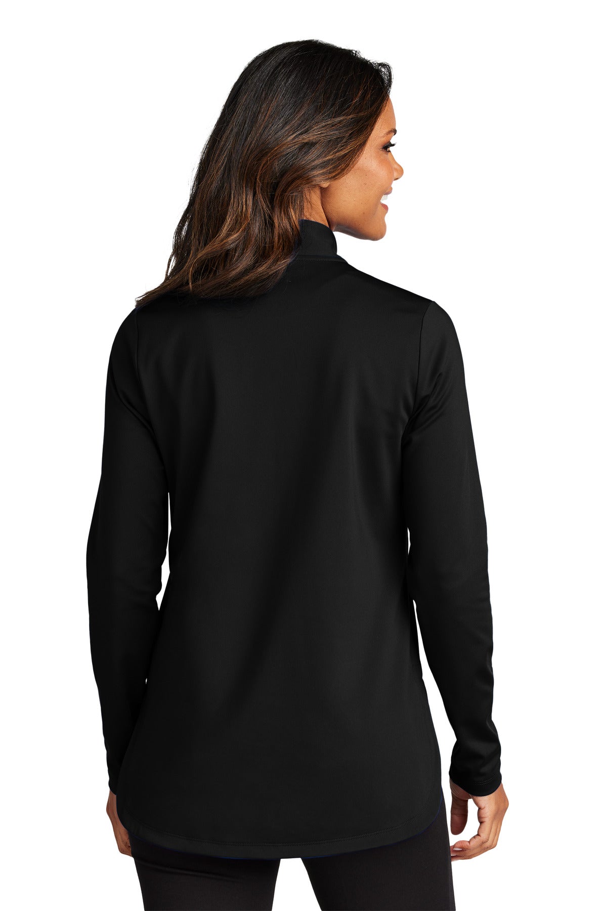 Port Authority Women's C-FREE Double Knit 1/4-Zip LK880 Deep Black