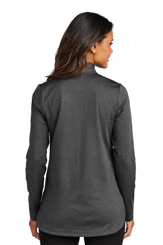 Port Authority Women's C-FREE Double Knit 1/4-Zip LK880 Grey Steel Heather