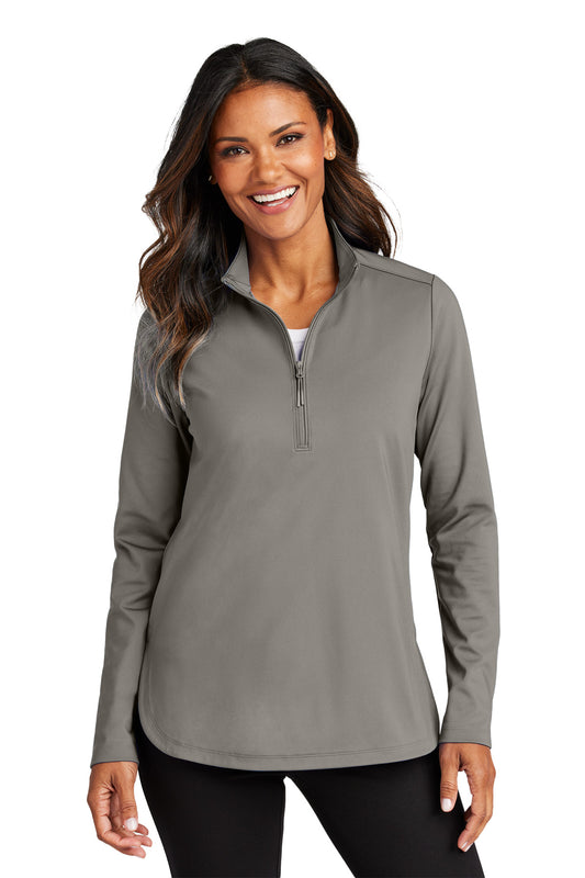 Port Authority Women's C-FREE Double Knit 1/4-Zip LK880 Smoke Grey