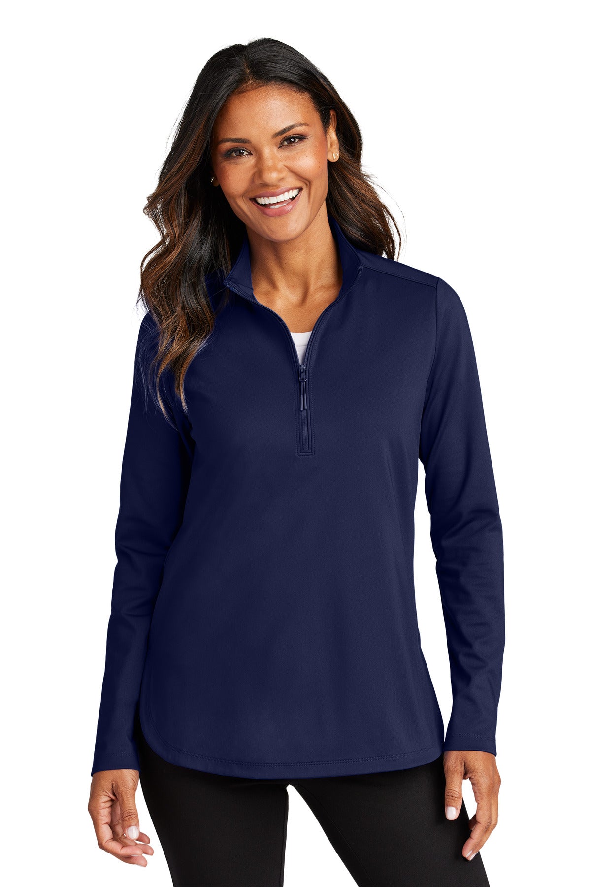 Port Authority Women's C-FREE Double Knit 1/4-Zip LK880 True Navy