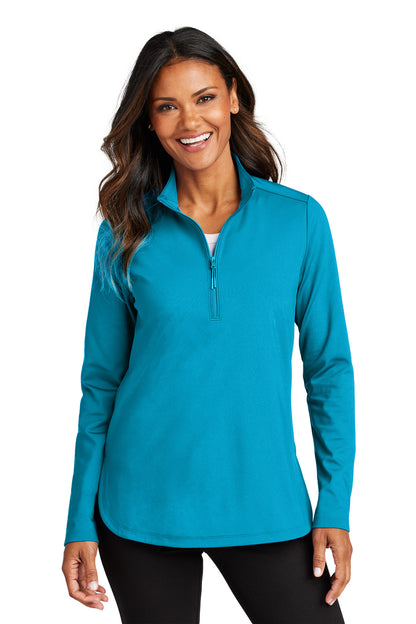 Port Authority Women's C-FREE Double Knit 1/4-Zip LK880 Parcel Blue