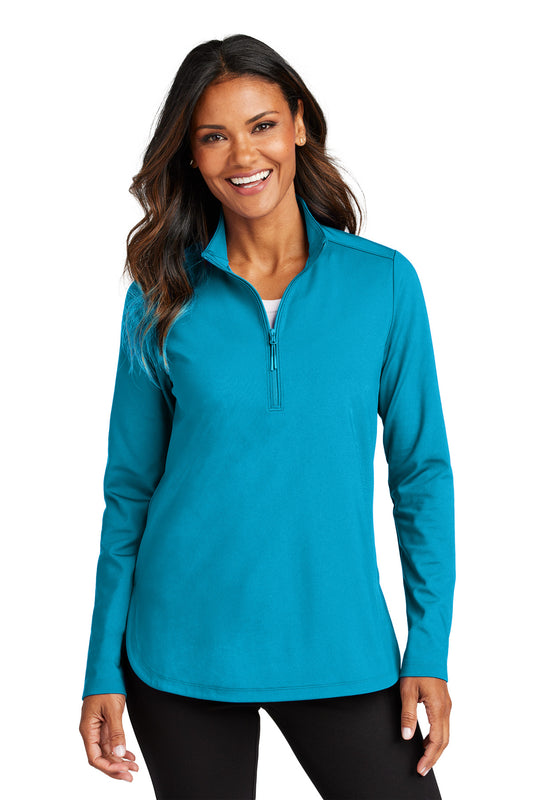 Port Authority Women's C-FREE Double Knit 1/4-Zip LK880 Parcel Blue