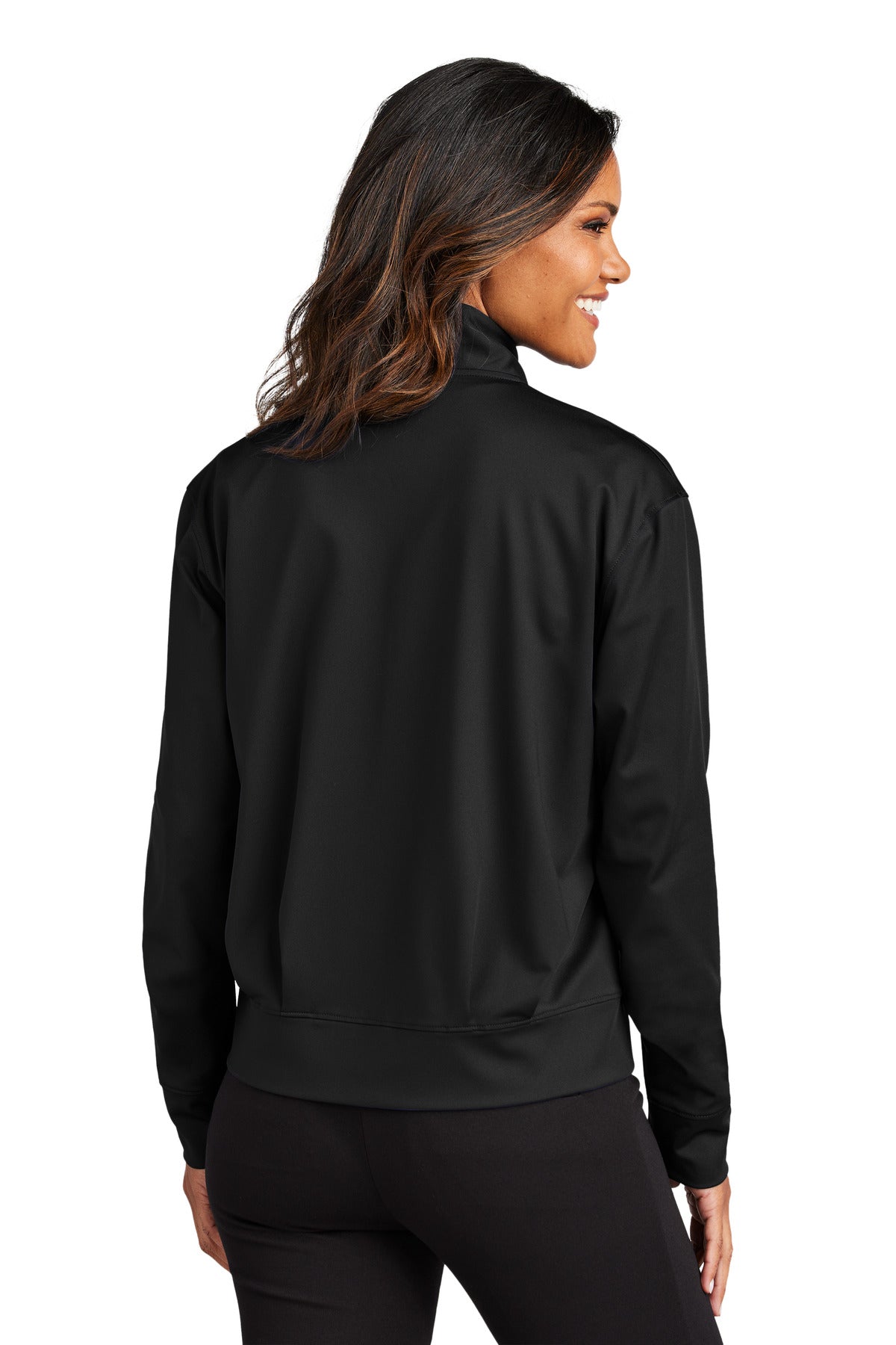 Port Authority Women's C-FREE Double Knit Full-Zip LK881 Deep Black