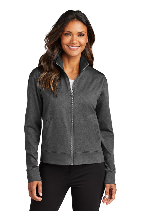 Port Authority Women's C-FREE Double Knit Full-Zip LK881 Grey Steel Heather