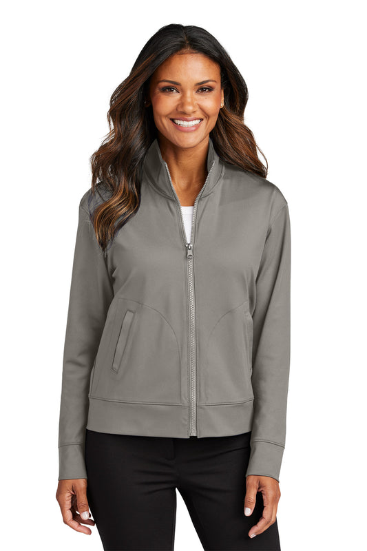 Port Authority Women's C-FREE Double Knit Full-Zip LK881 Smoke Grey