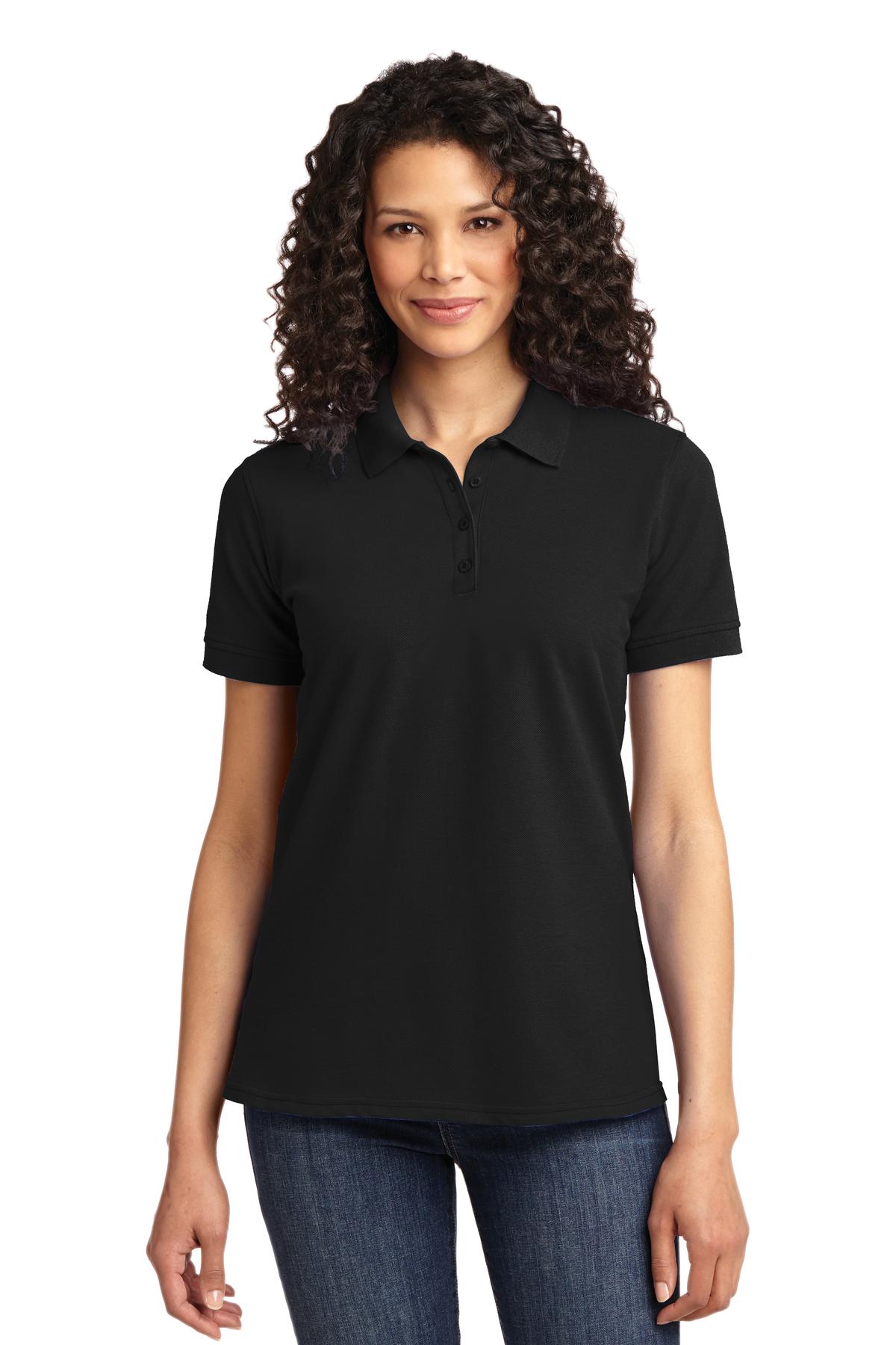 Port & Company Women's Core Blend Pique Polo. LKP155 Jet Black