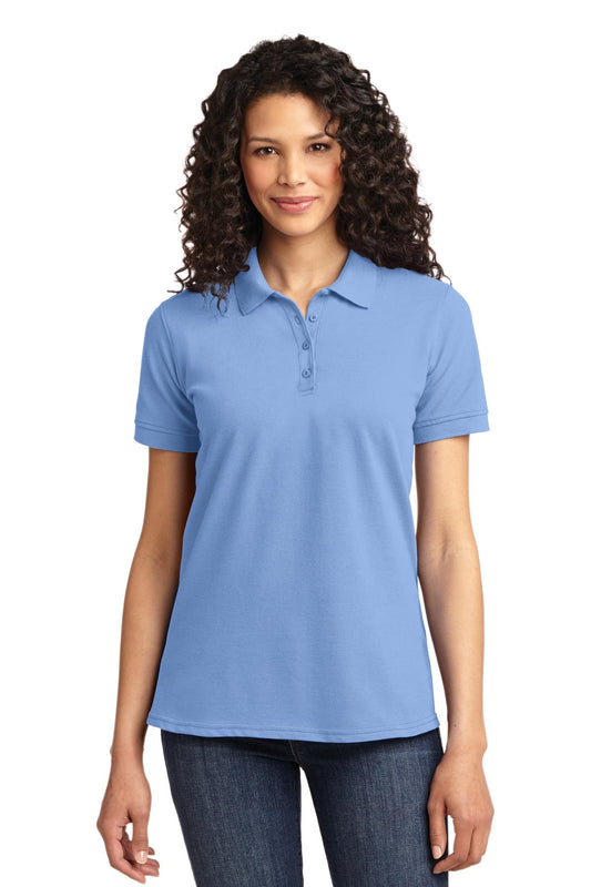 Port & Company Women's Core Blend Pique Polo. LKP155 Light Blue