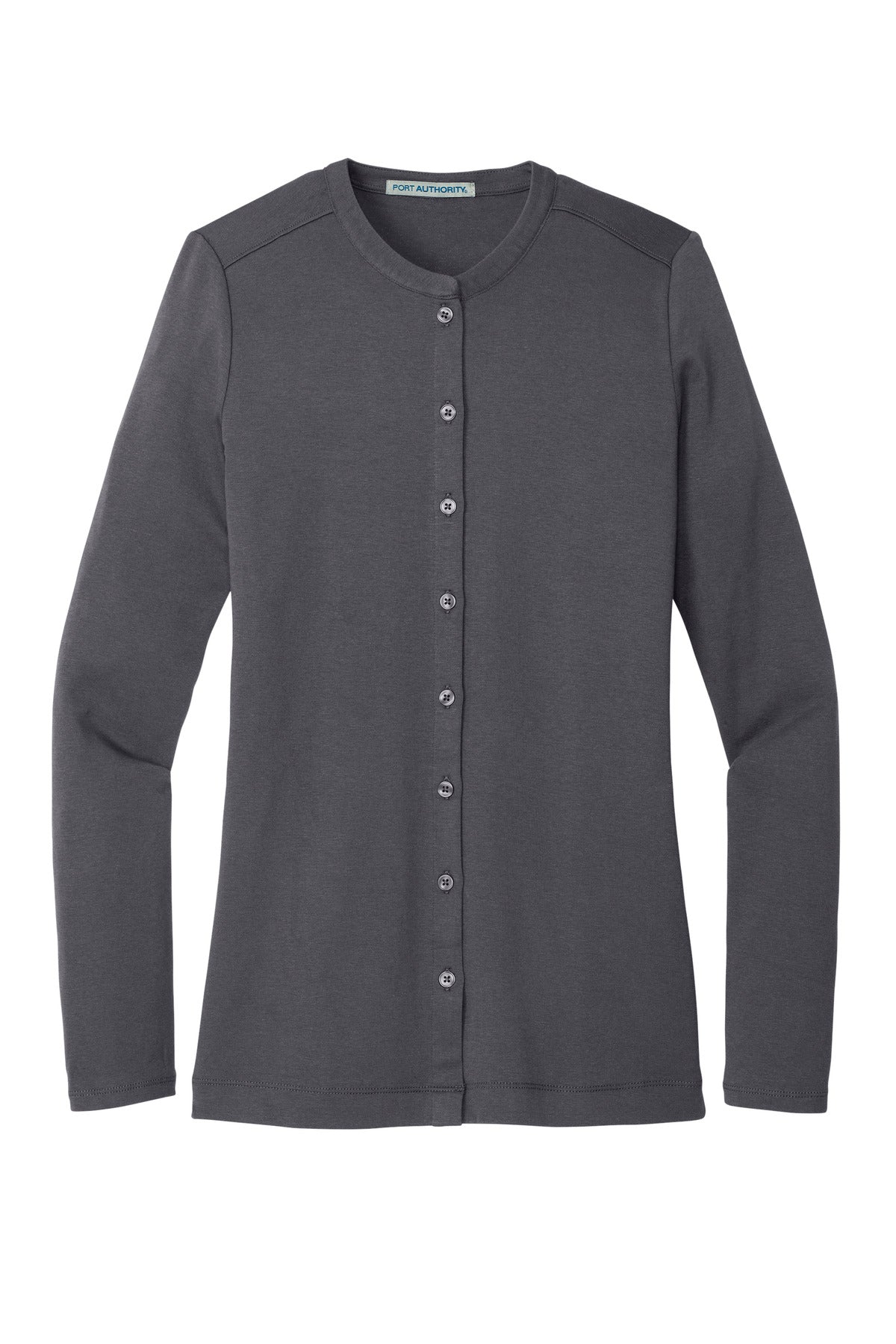 Port Authority Women's Concept Stretch Button-Front Cardigan. LM1008 Grey Smoke