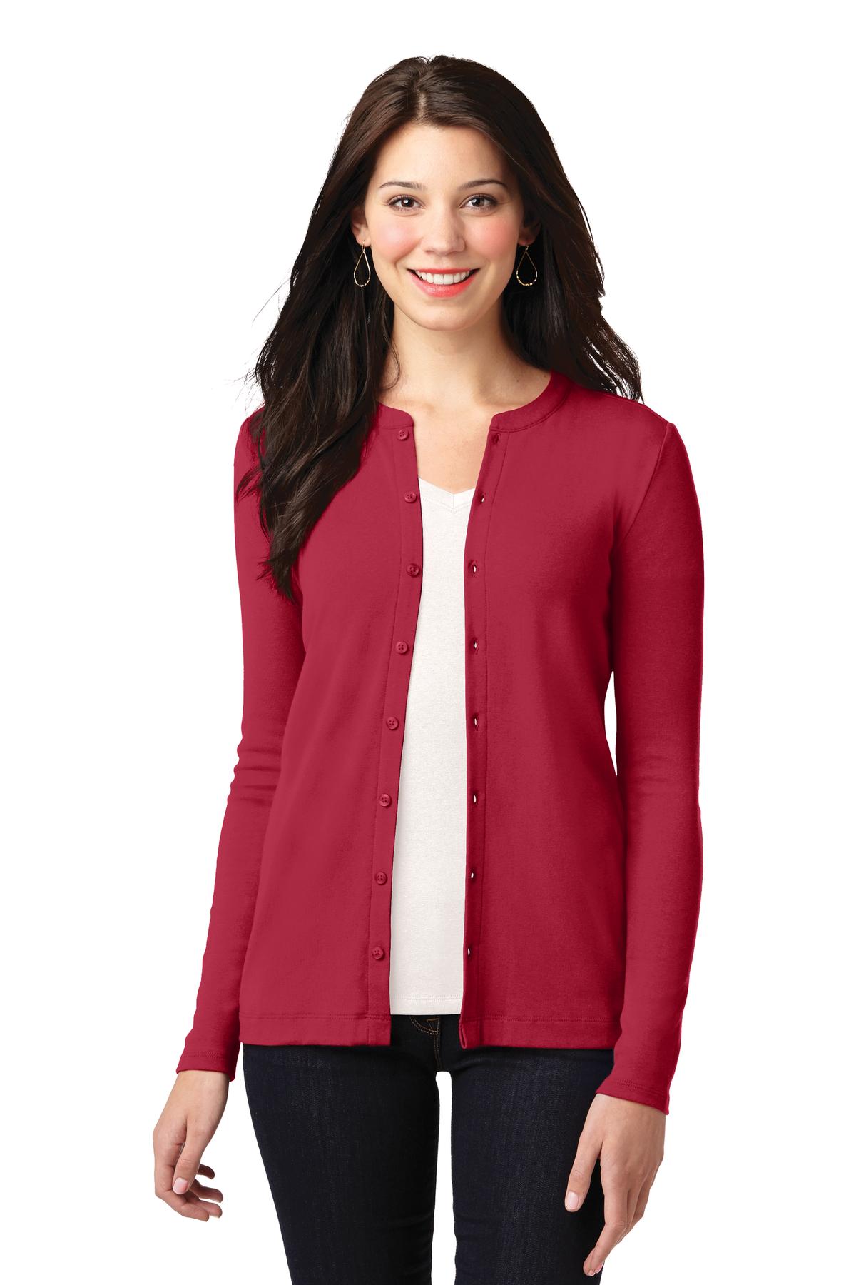 Port Authority Women's Concept Stretch Button-Front Cardigan LM1008 Rich Red