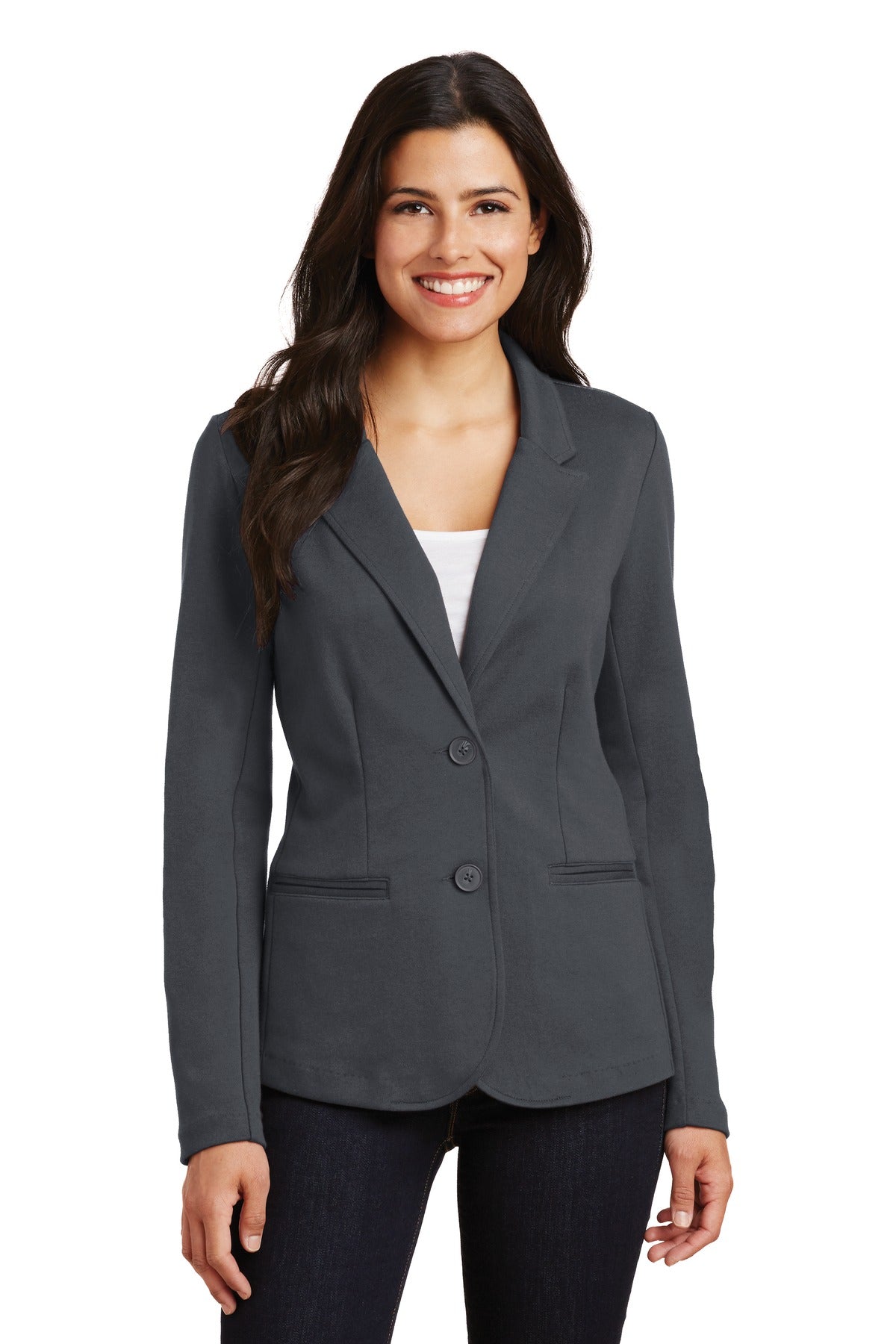 Port Authority Women's Knit Blazer. LM2000 Battleship Grey