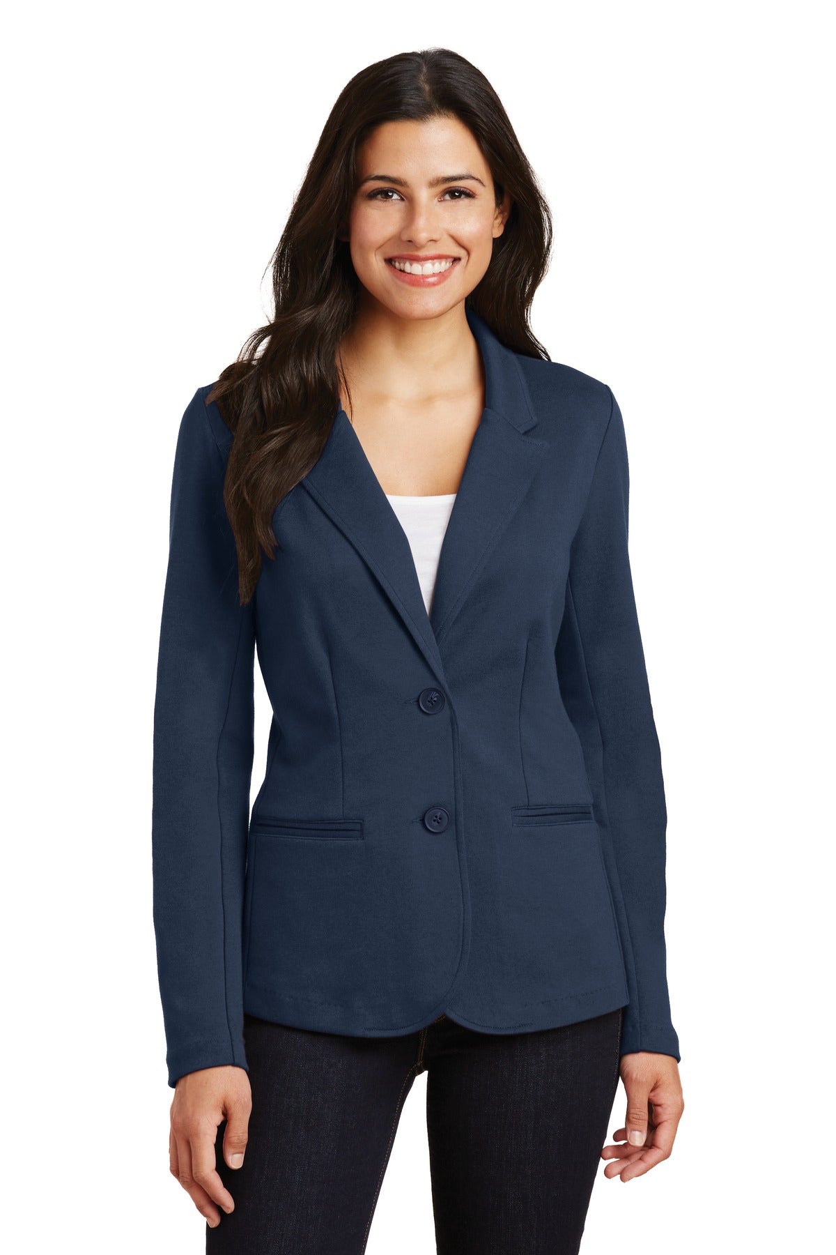 Port Authority Women's Knit Blazer. LM2000 Deep Navy