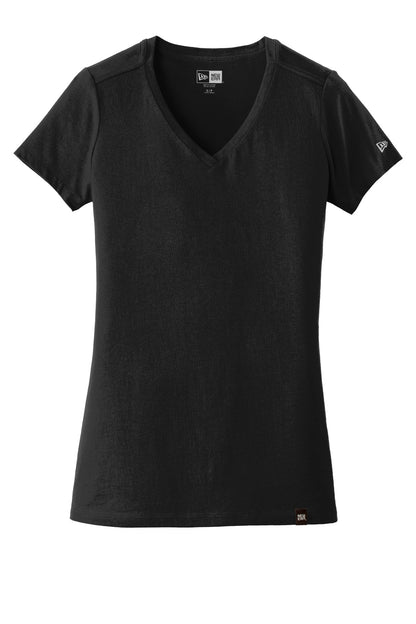 New Era  Women's Heritage Blend V-Neck Tee. LNEA101 Black