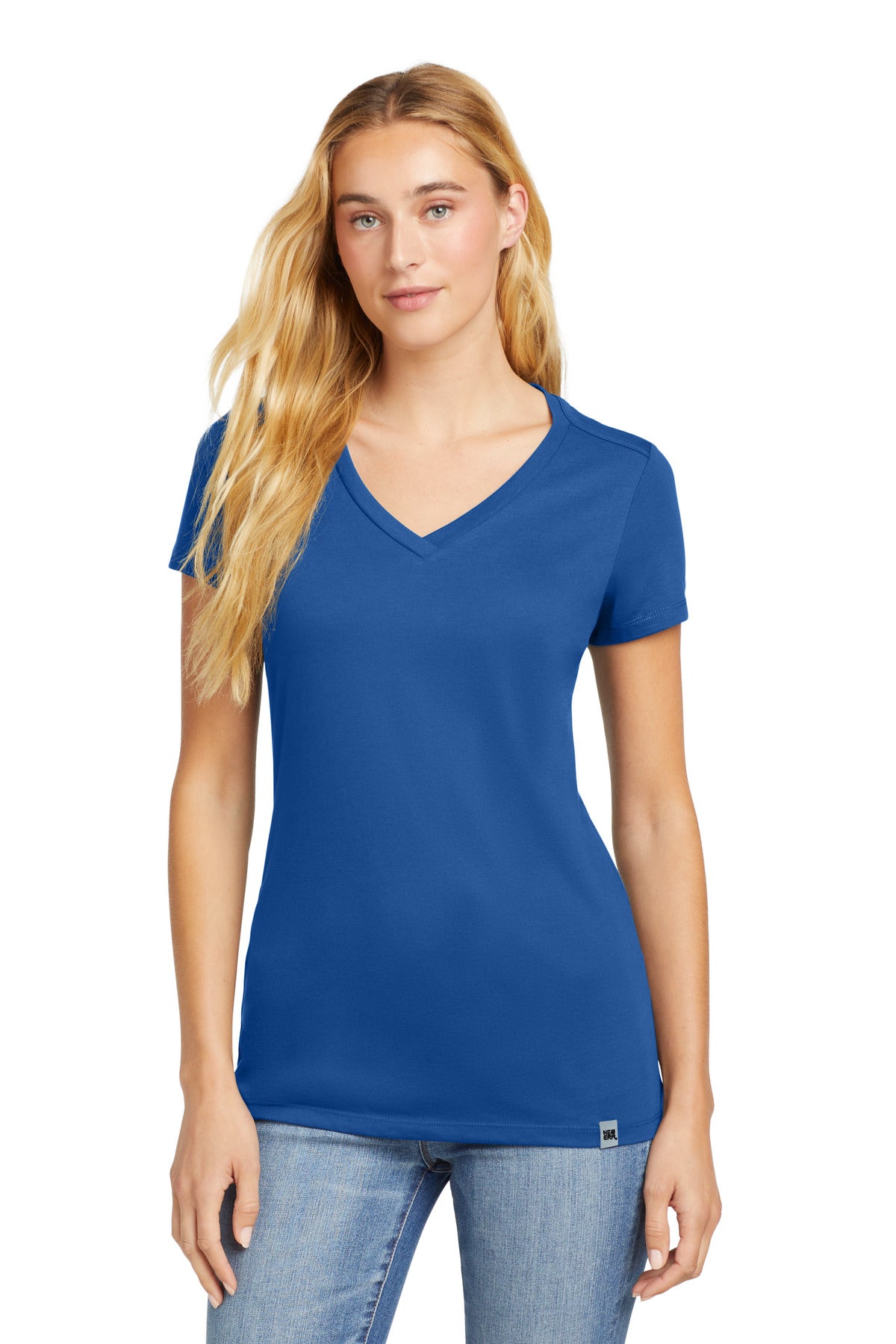 New Era  Women's Heritage Blend V-Neck Tee. LNEA101 Royal