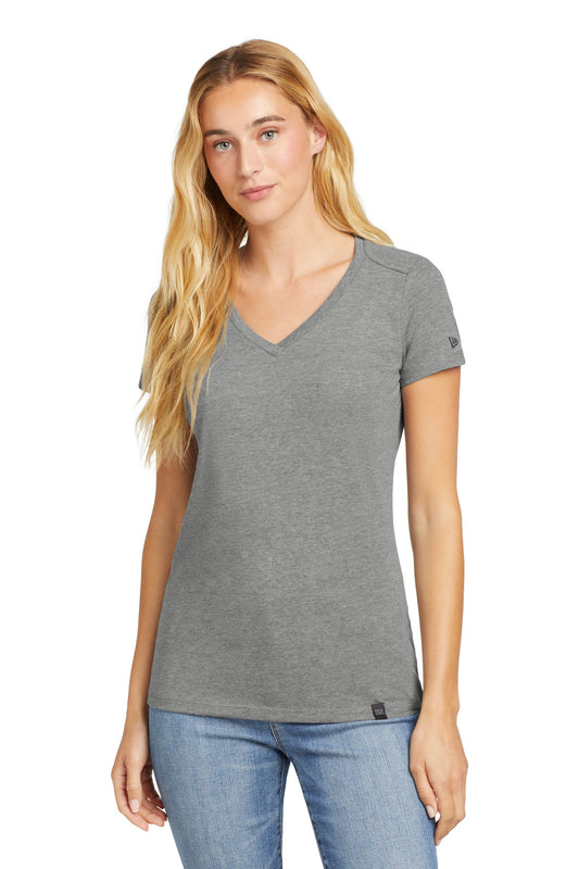 New Era  Women's Heritage Blend V-Neck Tee. LNEA101 Shadow Grey Heather