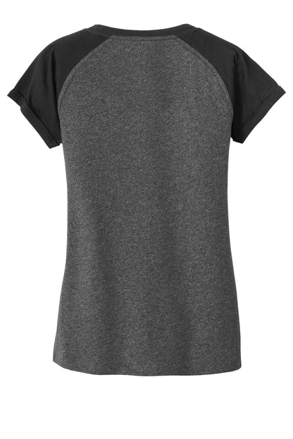 New Era  Women's Heritage Blend Varsity Tee. LNEA107 Black/ Black Twist