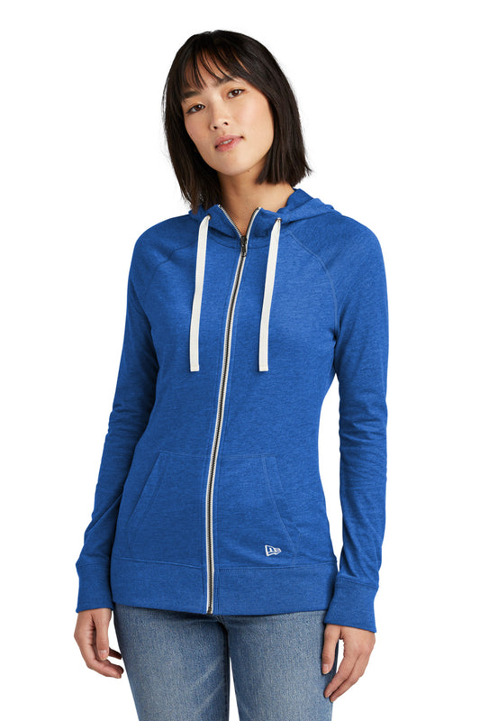 New Era Women's Sueded Cotton Blend Full-Zip Hoodie. LNEA122 Royal Heather