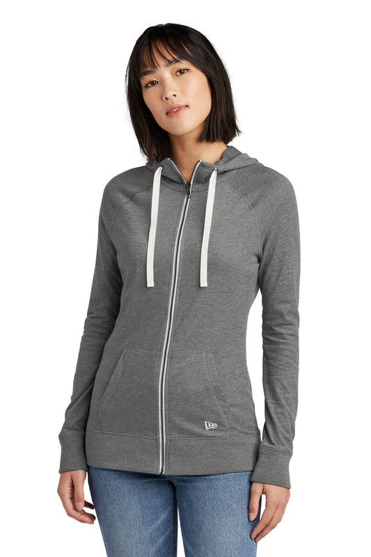 New Era Women's Sueded Cotton Blend Full-Zip Hoodie. LNEA122 Shadow Grey Heather
