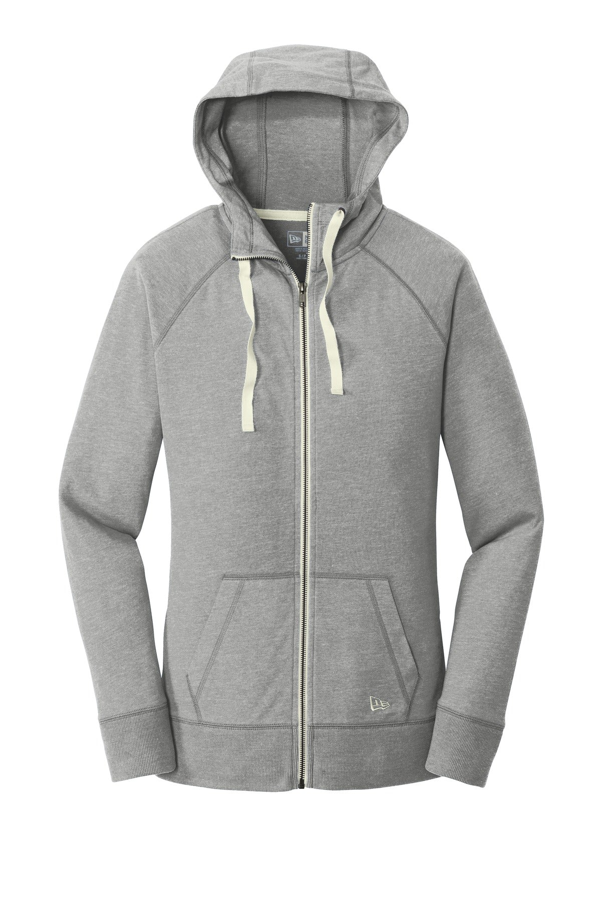 New Era Women's Sueded Cotton Blend Full-Zip Hoodie. LNEA122 Shadow Grey Heather
